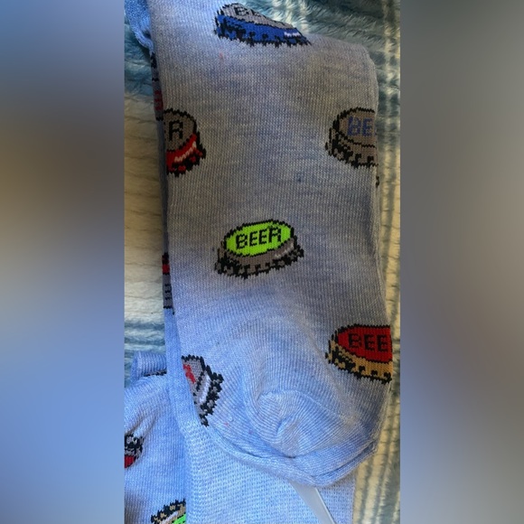 Men’s Novelty Beer Bottle Cap Crew Socks. Ideas For Groomsmen Or Bachelor Party - Picture 3 of 4